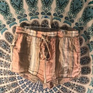 Pastel striped beach shorts
